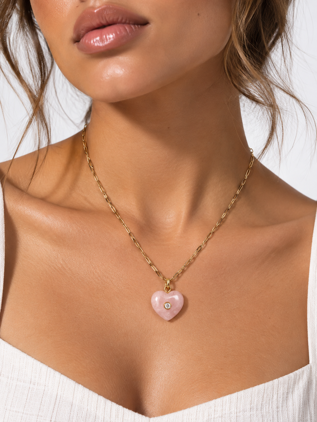 Angie Marble Heart Necklace