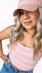 Light Pink Reversible Striped Seamless Cami