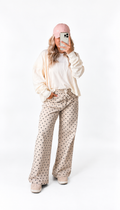 Cream Cross Detail Open Back Long-Sleeve Top