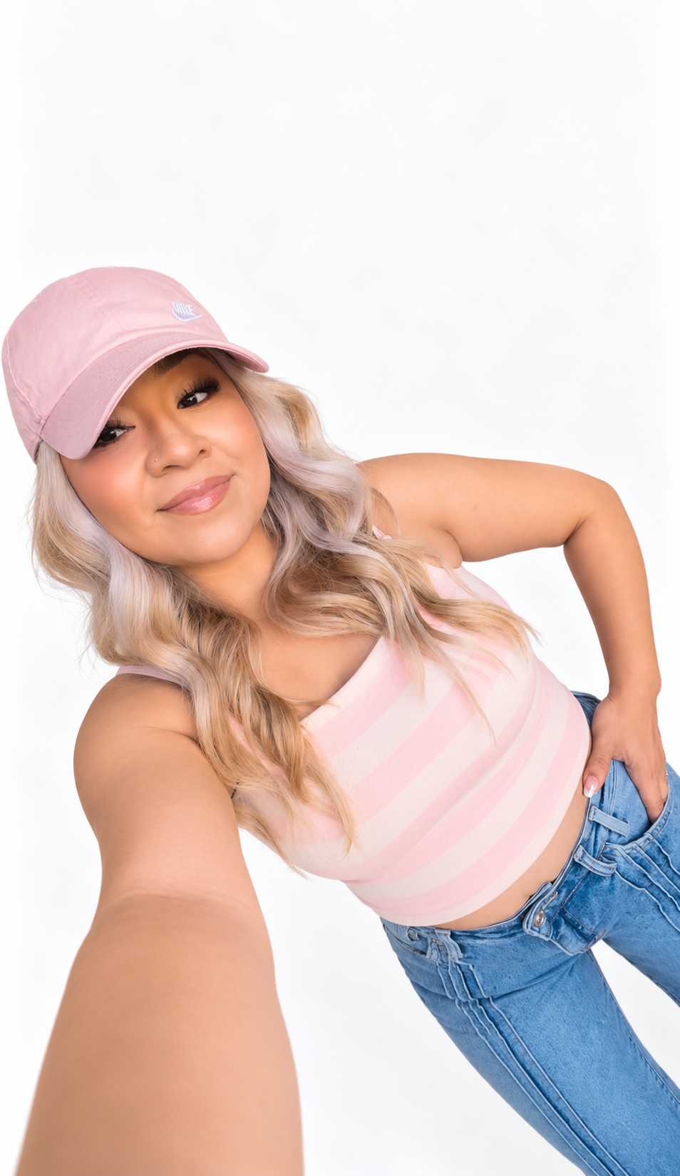 Light Pink Reversible Striped Seamless Cami