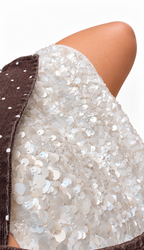 Cream Sequins Mini Skort