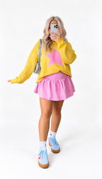 Pink Star Yellow Sweater