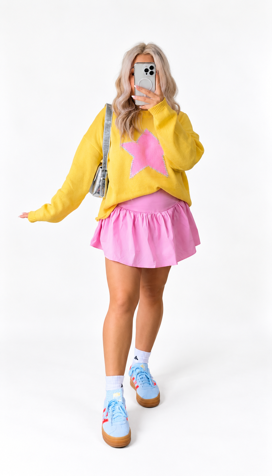Candy Pink Pleated Mini Skort