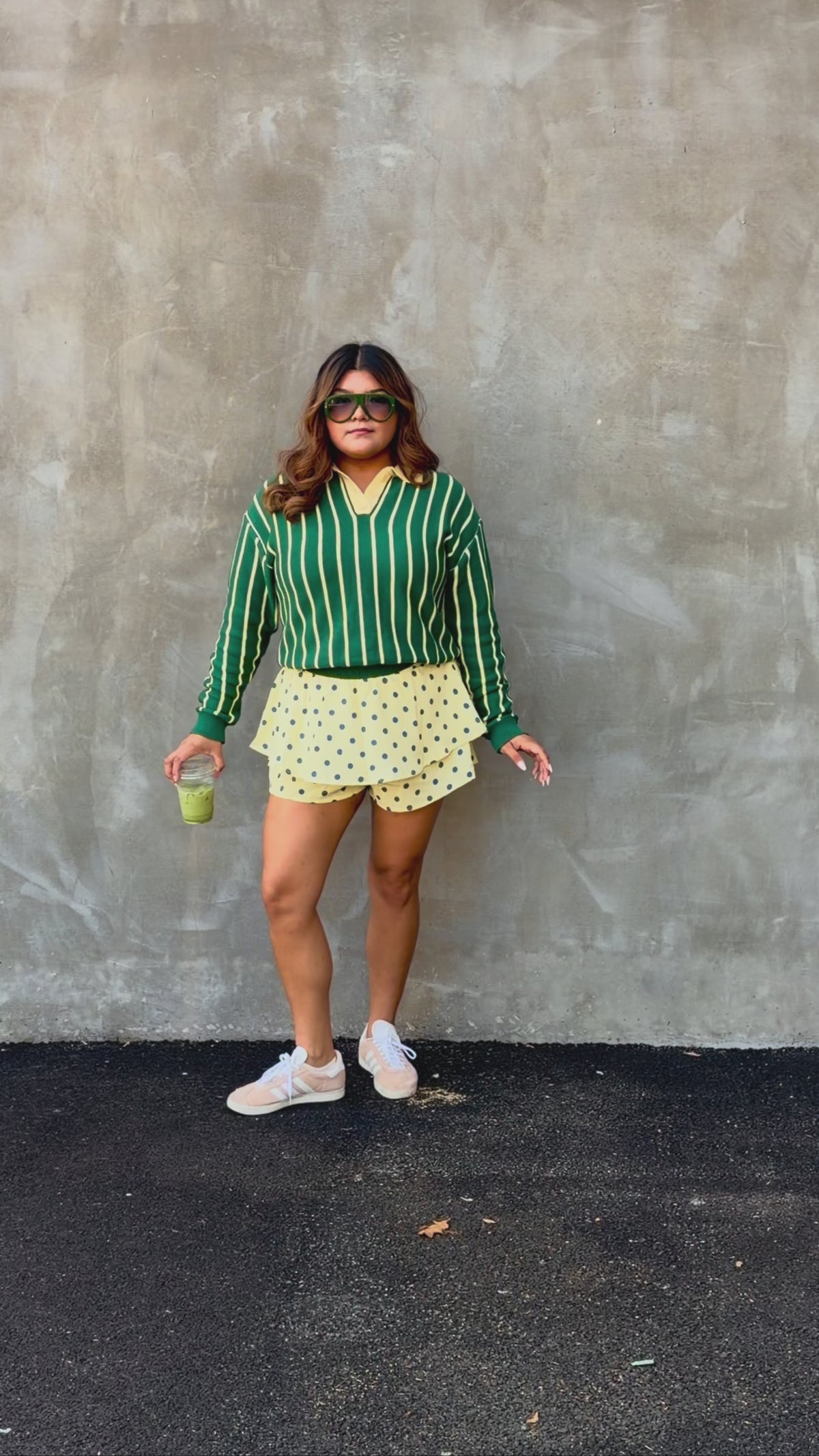 Yellow/Blue Polka Dot 2 piece Set